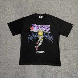Warren Lotas Los Angeles Lakers Cool Basketball Themed Black T Shirt